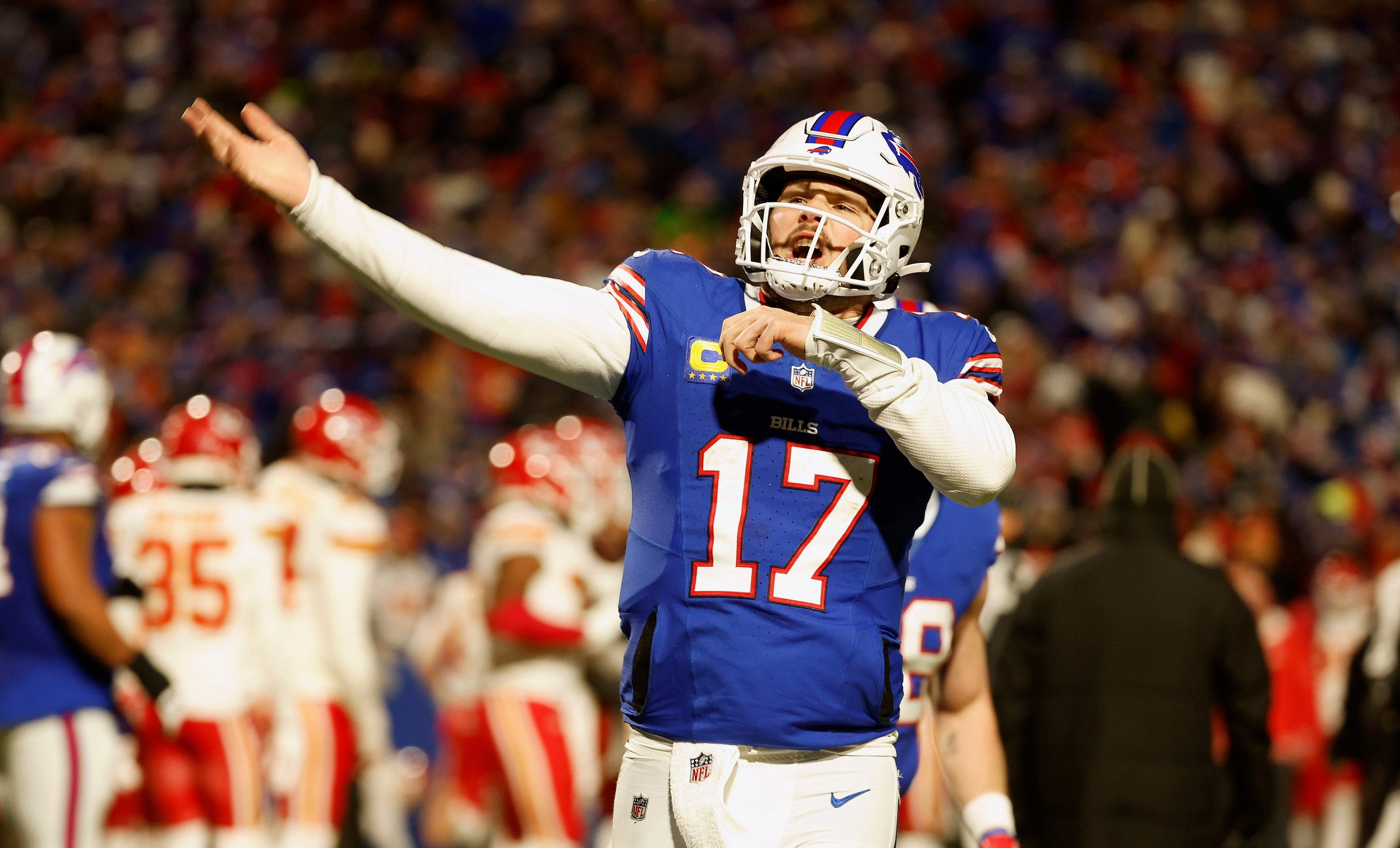 Bills Playoff Chances Franchise quarterback  <strong>Josh Allen</strong>  ranks among the elite talents in the NFL. Following some early setbacks last year, he, alongside  <strong>head coach Sean McDermott</strong> , has led the team to several titles in the AFC East.