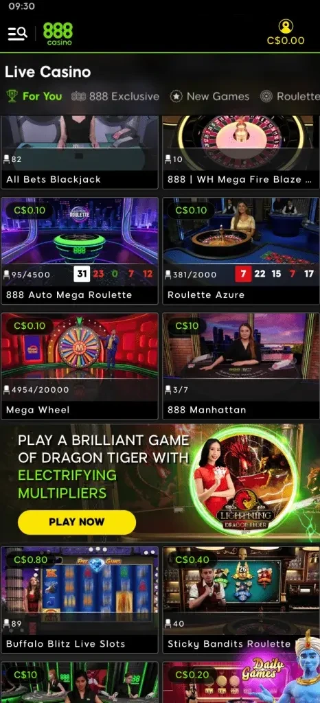 888 casino app ontario