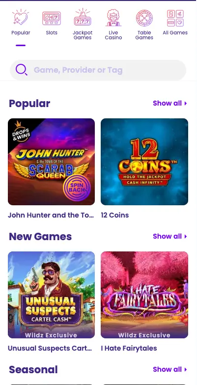 Wildz Casino Canada App Ontario